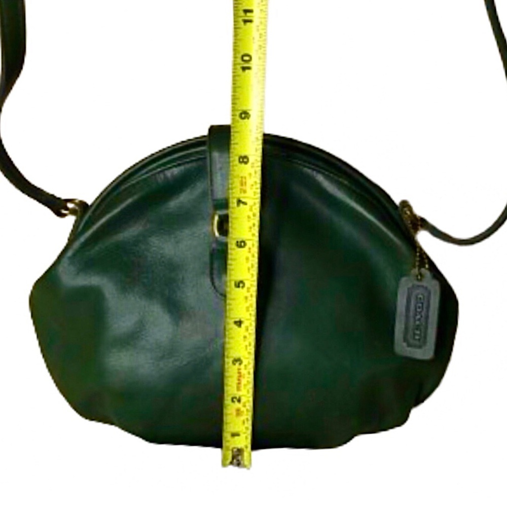 Vintage COACH Laurel Bottle Green Leather Hinged Clamshell Crossbody Bag 4117 - Picture 11 of 17